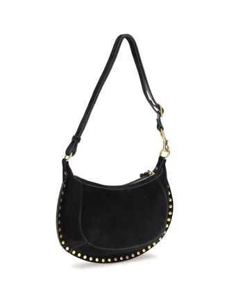 Isabel Marant Womens Shoulder Bag Oskan Moon Black Calf Suede Leather
