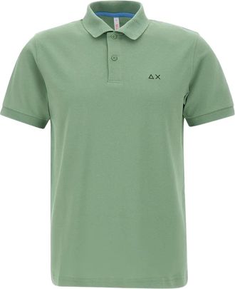 Sun 68 logo-embroidered polo shirt - men - Elastane/Cotton - XXXL - Green