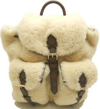 Louis Vuitton Cream Leather Backpack (Pre-Owned)