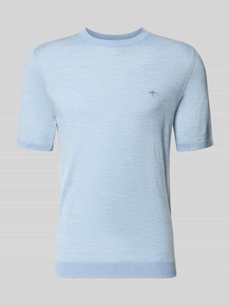 Fynch-Hatton Fynch-Hatton T-Shirt mit Rundhalsausschnitt und Label-Stitching in Hellblau, Gr&ouml;&szlig;e XXXL