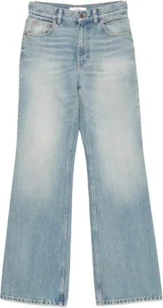 Chlo&eacute; Flared Leg Denim Jeans - female - Chlo&eacute; - Straight Fit Jeans - Blue - W28 - Jeans