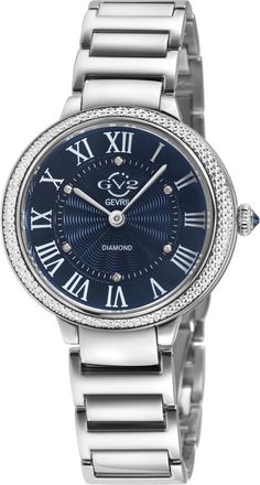 Gevril Group Rome Brillante Quartz Blue Dial Ladies Watch 122105B