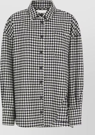 The Attico wool houndstooth relaxed-fit shirt jacket