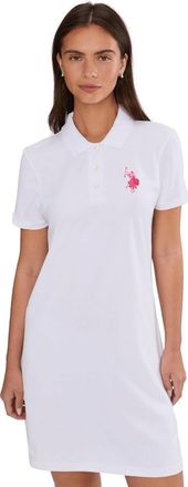 U.S.Polo Association U. S. Polo ASSN. Triple Crown Polo Dress Women White Stretch Short Sleeve JAX1918