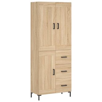 vidaXL Vidaxl - Aparador Alto Madera Contrachapada Color Roble 69,5x34x180 Cm