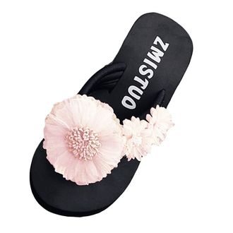 Generic Flip Flops Womens with Footbed, Slippers, Womens 39 Non-Slip, Flat Slippers, Open Breathable Beach Shoes, Shoes, Flop, Open Toe Flower Slippers, Summe