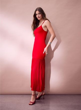 Icone Womens Dense knit knots straps maxi dress