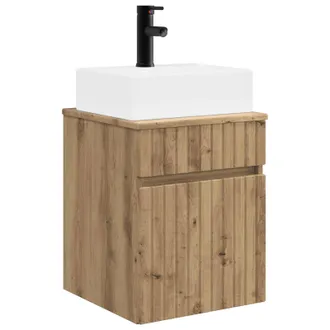 vidaXL Vanidad Con Lavabo De Pared Roble Artisan 39 X 41 X 62,5 Cm Vidaxl