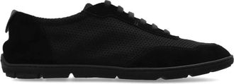 Giorgio Armani Suede en Mesh Sneakers - Heren - Sneakers - Zwart - 44 EU - Leer - Schoenen