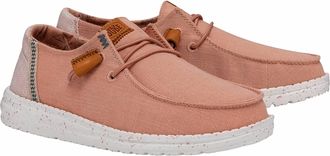 Hey Dude Womens Wendy Washed Canvas Shoe In Rose Cloud