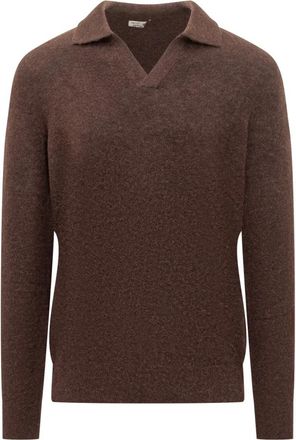 MC2 Saint Barth Eze Sweater - Heren - V-hals truien - Bruin - XL - Wol - Truien & Vesten