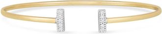Tresorra 14K Yellow Gold Diamond Tee Bar Bangle Bracelet