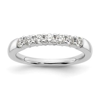 Diamond2Deal 14k White Gold Lab Grown Diamond 7-Stone Band Ring 1/2Ct Clarity- VS Color- G-H
