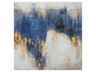 Schubiger M&ouml;bel Bild Abstrakt mit Blau und Gold 2