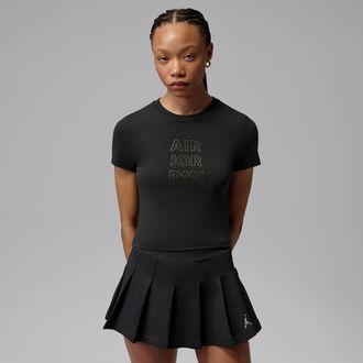 Nike Jordan Womens Jordan Brooklyn Graphic T-Shirt in Black | IR0776-045