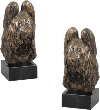 OEM Pastor Franc&eacute;s De Brie, Berger De Brie - Estatuilla De Perro, Busto Sobre Base De Piedra, Escultura, Trofeo Para Una Exposici&oacute;n Canina De La Marca Art