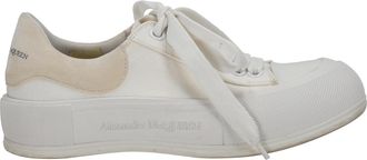 Alexander McQueen Alexander McQueen Pre-owned Womens Deck Skate Plimsoll Lace-Up Sneakers in White Canvas - Size 36.5 EU/IT