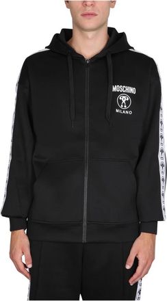 Moschino Fully Zipped Track Sweat - Heren - Vesten met rits - Zwart - XL - Hoodies & sweatvesten