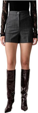 Pinko Solanum Shorts - Dames - Bermuda - Grijs - XS - Wol - Korte Broeken