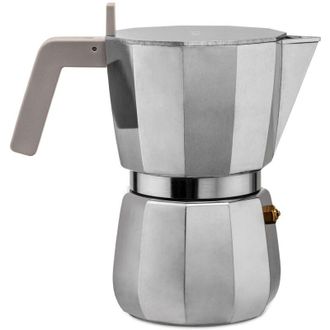 Alessi Moka DC06/9 fm - Caffettiera per Espresso di Design in Fusione dAlluminio, 9 Tazze - Alessi