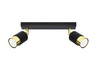 Sollux Lighting L&aacute;mpara de techo negro/dorado acero alt. 18 cm