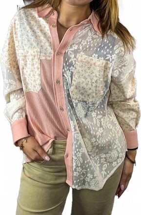 Very J Lara Lace Shacket In Blush