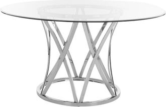 Safavieh Couture Yuko 54In Round Glass Dining Table