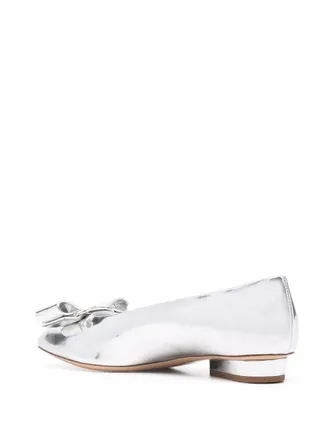 Ferragamo Viva Bow Ballerina Flat - Silver