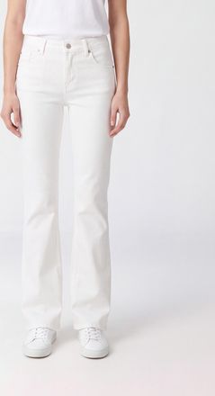 7 For All Mankind Jeans flared a vita media in denim stretch bianco