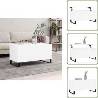 vidaXL Tavolo da soggiorno - vidaXL Tavolino da Salotto Bianco 90x44,5x45 cm in Legno Multistrato - Tavolino con piano sollevabile