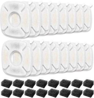 OEM 32 Filtros De Repuesto - Adecuados Para La Fuente De Agua Para Gatos Veken De 2,8 Litros (95 Oz)
