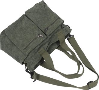 Yarnow Corduroy Womens Tote Bag Large Capacity Adjustable Strap Crossbody Shoulder Purse with Multiple Zipper Pockets for Casual Daily Use Work Shopping Gree