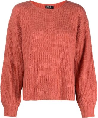 Liu Jo chunky ribbed-knit jumper - women - Acrylic/Alpaca Wool/Polyamide - S - Orange