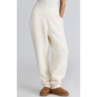 House of CB Geena Boucl&egrave; Knit Pants in Ivory at Nordstrom, Size X-Large