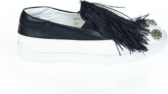 Mr & Mrs Italy Black Leather Women Slip-On Womens Shoe