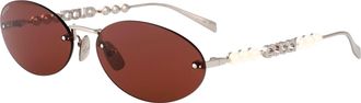 Gucci Womens Sunglasses Gg1922s Silver-Brown Metal Silver-Silver-Brown Silver/silver/brown