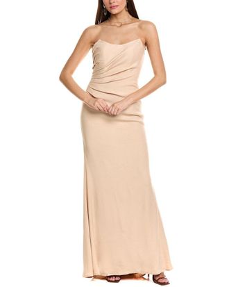 Rene Ruiz Pleated Column Gown