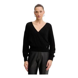 Guess Truien & Vesten, Dames, Zwart, S, Tweed, V-neck Truien