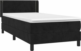 vidaXL Vidaxl - Cama Box Spring Con Colch&oacute;n Cuero Sint&eacute;tico Negro 90x190 Cm