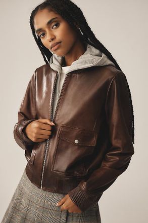 LaMarque Candace Leather Bomber Jacket