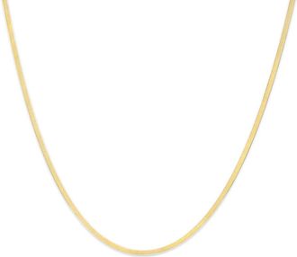House of Brilliance Unisex Solid 14K Yellow Gold 2.8mm Imperial Herringbone Chain Necklace