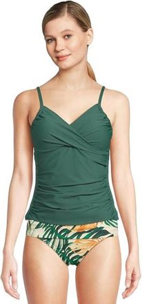 Sunsets Womens Sunsets Simone Tankini Top Green Stretch Ruched Swimwear GBO1225