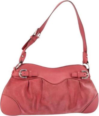 Ferragamo Pre-owned Su&egrave;de Schoudertas - Dames - Vintage Schoudertas - Roze - ONE Size - Su&egrave;de - Vintage