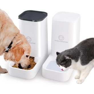 OEM Distributore Automatico Di Cibo Per Gatti, 2 Unit&agrave;, Distributore Di Cibo Per Cani Da 3,8 L, Senza Bpa, Distributore Automatico Di Cibo Per Gatti (bian