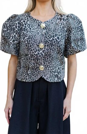 Entro Leopard Top In Grey / Brown