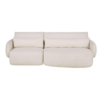 Maisons du monde Sof&aacute; de 3/4 plazas de tela reciclada beige