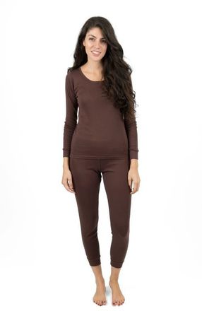 Leveret Womens Cotton Solid Matching Family Pajamas in Brown at Nordstrom, Size X-Large