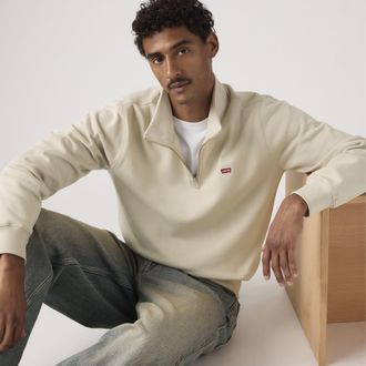 Levi's Housemark Quarter Zip Pullover - Mens - 2XL - Neutral / Pumice Stone