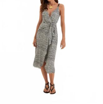 Vix Carly Midi Wrap Dress In Ravine