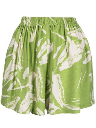 Bambah Shorts Linden con stampa - Verde